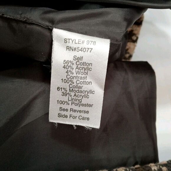 CAbi Houndstooth Jacket  Zip Up  Charcoal Tan Sz 12 Heritage Prep Preppy Hunting - Picture 10 of 12